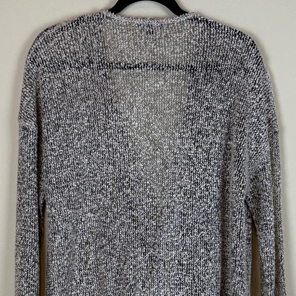 RXB Khaki/Beige/Black Open Weave Long Sleeve Plunging Cowl Neckline Sweater - Picture 8 of 11